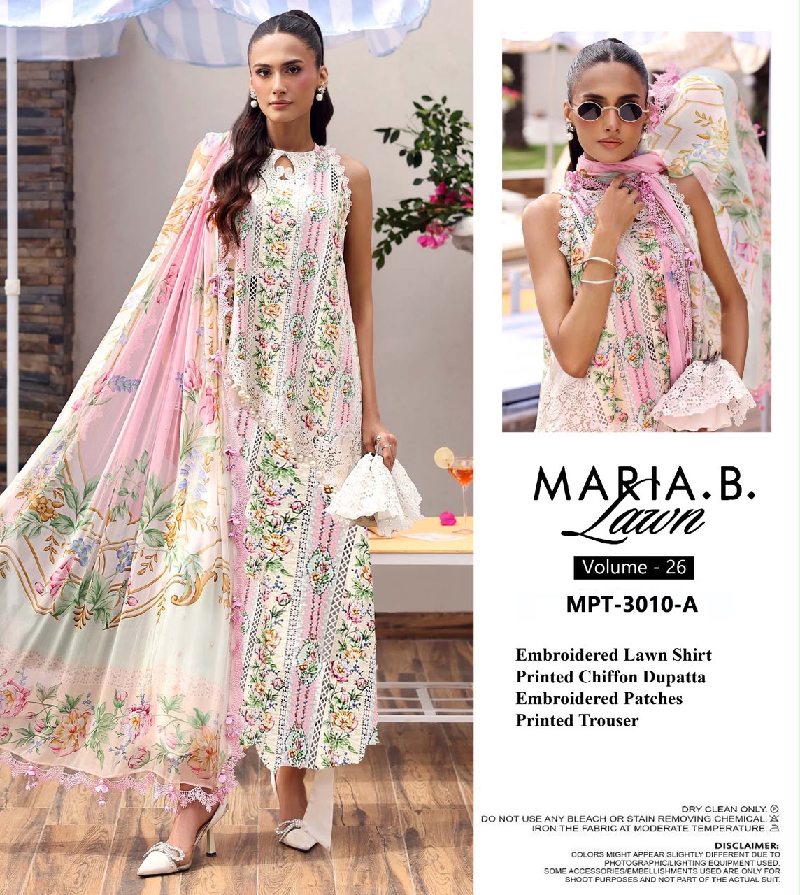 M.B Embroidered Lawn Luxury with Embroidered Dupatta