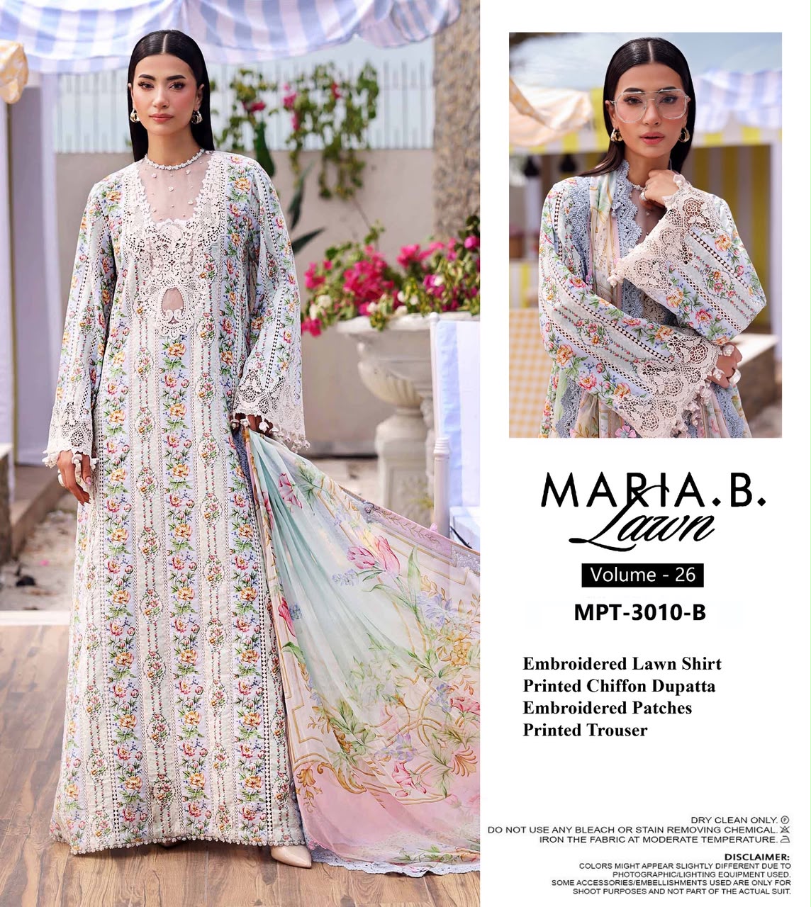 M.B Embroidered Lawn Luxury with Embroidered Dupatta