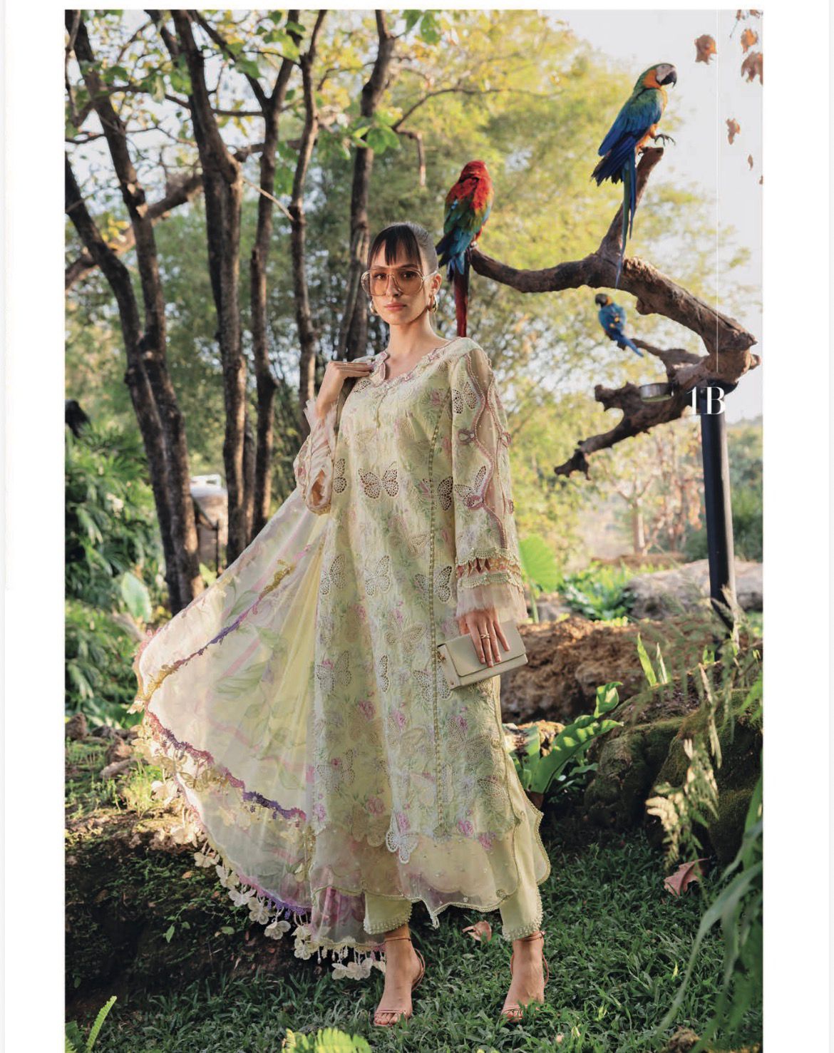 MARIA.B MP-1AB Chikankari Lawn 3PC Suit – Laser Work & Chiffon Dupatta