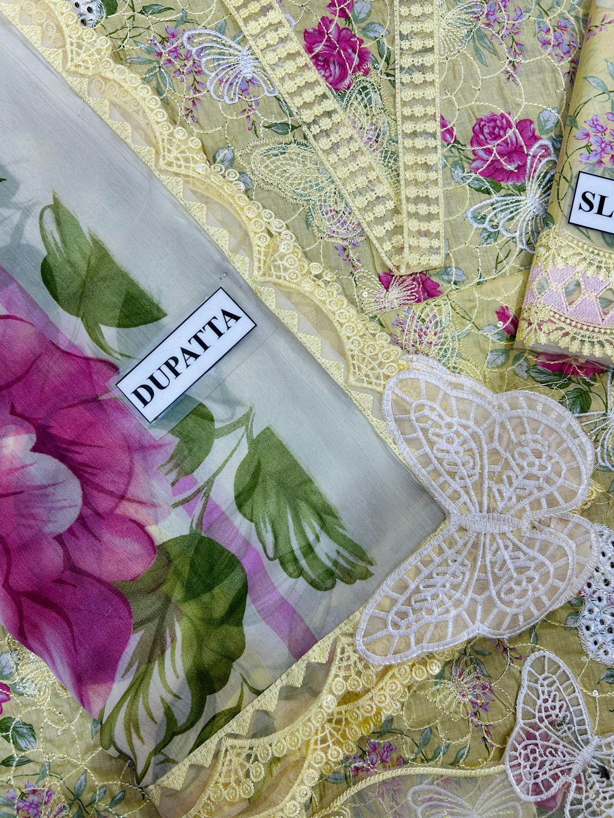 MARIA.B MP-1AB Chikankari Lawn 3PC Suit – Laser Work & Chiffon Dupatta