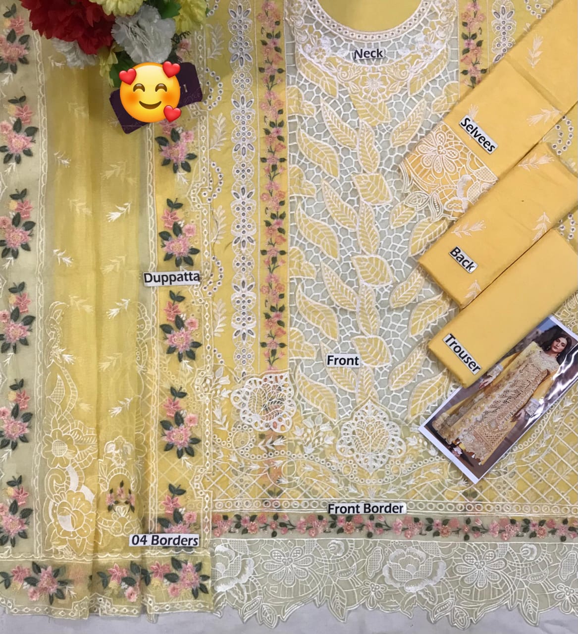 Mahnur Lawn Eid Collection 3PC Suit – Heavy Embroidered Chikankari with Khaddi Net Dupatta (Discount Offer)