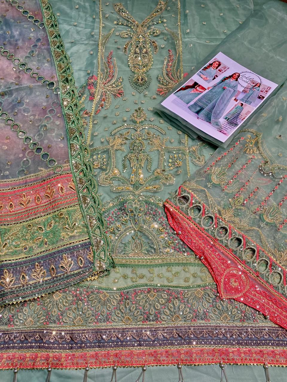 Tawakal Organza 3PC Suit – Hand Embroidered Organza with Printed Dupatta | Collection 2026