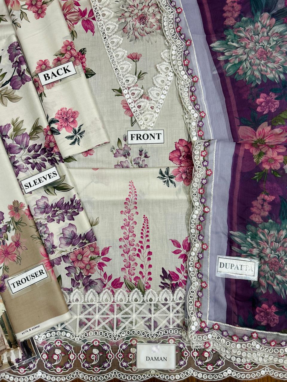 Morning Dew Luxury Embroidered Lawn Suit – 3 Piece (GKL-14)