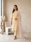 Marjjan Lawn Eid Collection 3PC Suit – Heavy Embroidered Chikenkari with Chiffon Dupatta